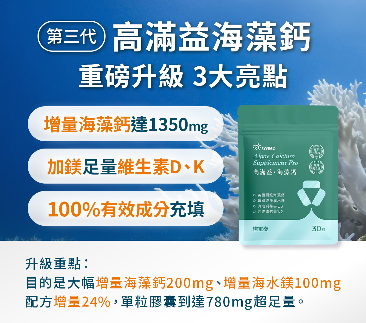 高富鎂海藻鈣，補鈣強固的極致，6大國際配方足量添加